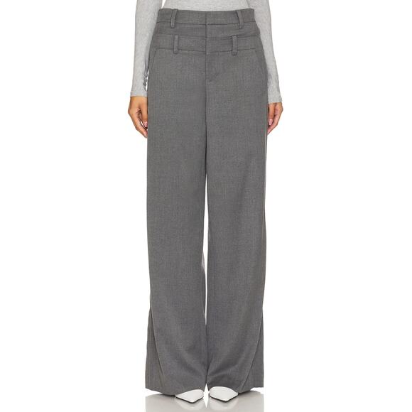 Alice + Olivia Pants - Alice + Olivia Grey Polyester Double Waist Trouser Size 2